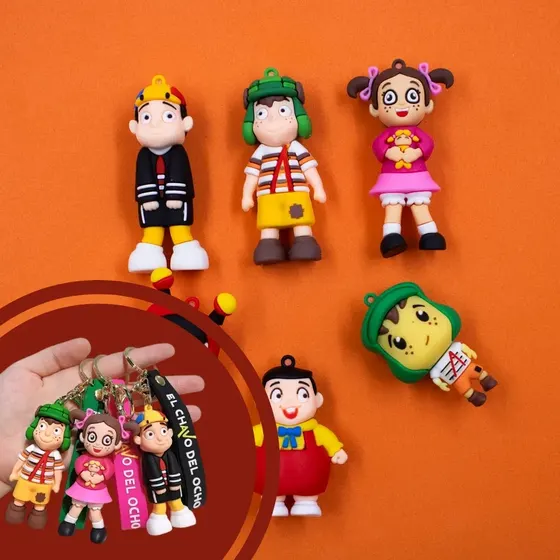 Pingentes Turma Do Chaves 70Mm Emborrachado Com 12 Pecas