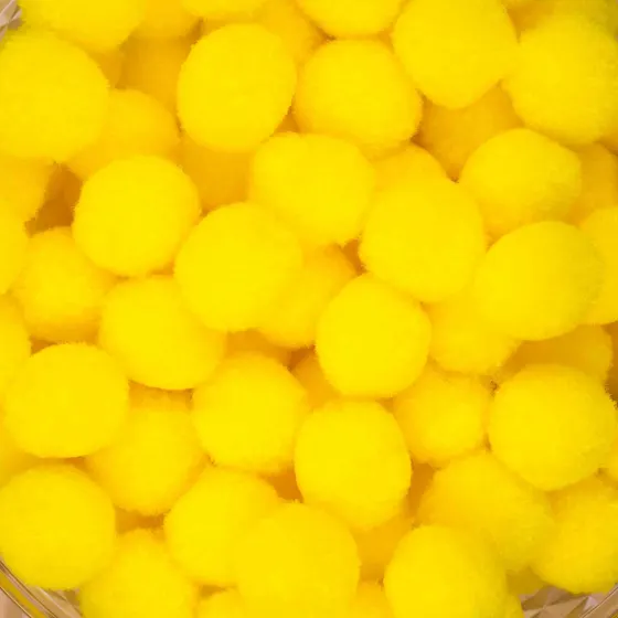 Pompom Bolinha Microfibra Em Poliester 20Mm Com 500 Pcs - Amarelo Bebe