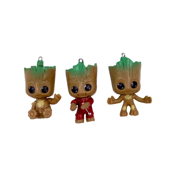 Pingente Groot Guardioes Das Galaxias 50Mm Em Resina Com 12 Pecas
