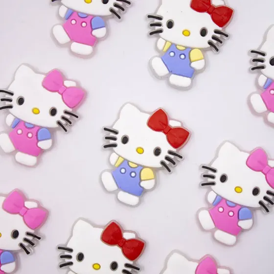 Aplique Hello Kitty Macacao 38X32Mm Emborrachado Com 50 Pecas