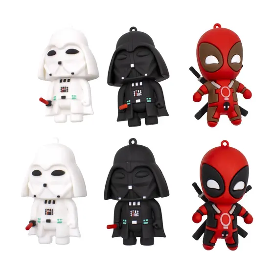 Pingente Star Wars E Deadpool 70Mm Emborrachado Com 12 Pecas