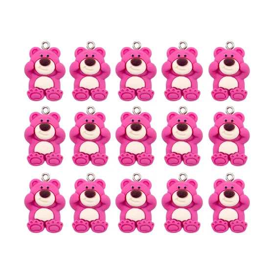 Pingente Toy Story Urso Lotso 17X25Mm Em Resina Com 100 Pecas