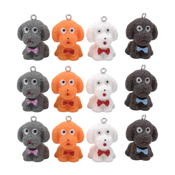 Pingente Cachorrinhos 24Mm Em Resina Com 40 Pecas