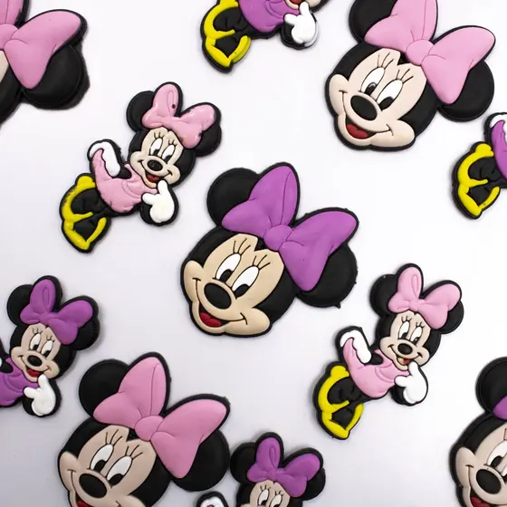 Kit Aplique Minnie Com Laco Emborrachado Com 50 Pecas