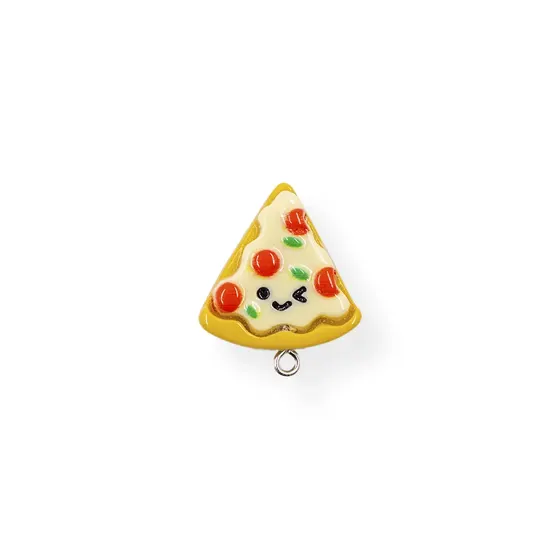 Pingente Fatia De Pizza 22Mm Em Resina Com 50 Pecas