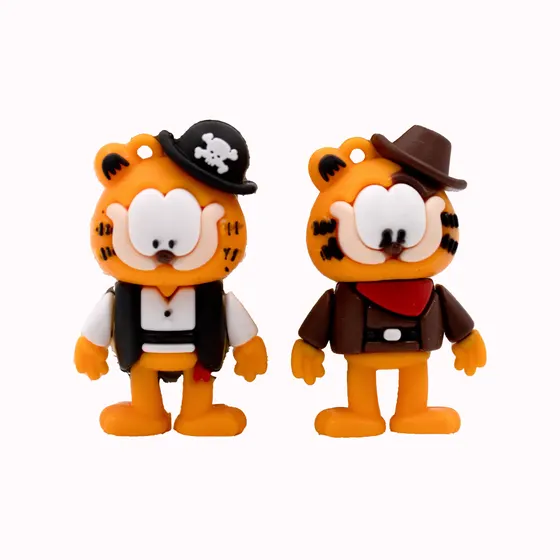 Pingentes Garfield 50Mm Emborrachado Com 12 Pecas