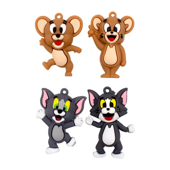 Pingentes Tom E Jerry 50Mm Emborrachado Com 12 Pecas