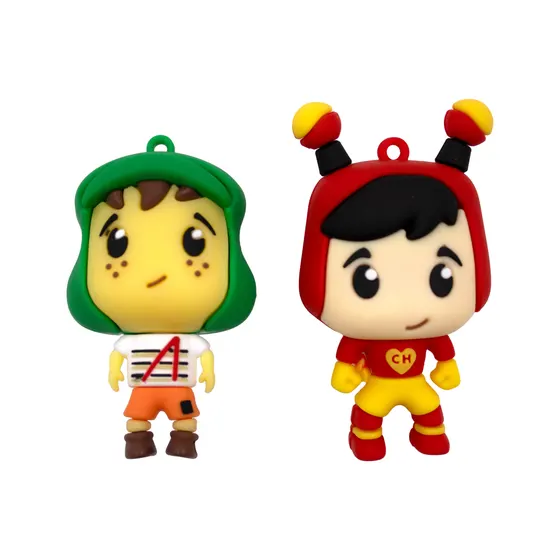 Pingentes Chapolin E Chaves 70Mm Emborrachado Com 12 Pecas
