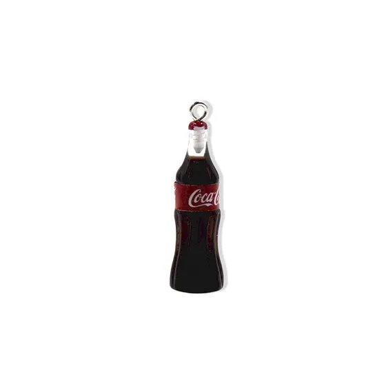 Pingente Garrafa De Coca Cola 10X30Mm Em Resina Com 50 Pecas
