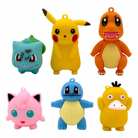Pingente Pokemons 70Mm Emborrachado Com 12 Pecas