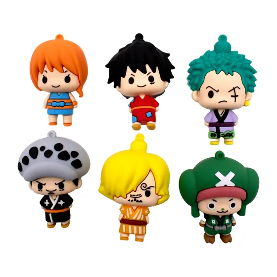 Pingentes Personagens One Piece 60Mm Emborrachado Com 12 Pecas