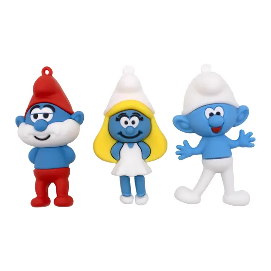 Pingentes Os Smurfs 70Mm Emborrachado Com 12 Pecas