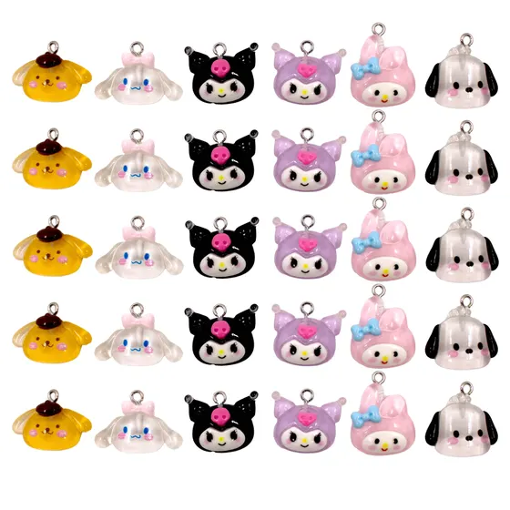 Pingente Kuromi 20Mm Em Resina Com 100 Pecas