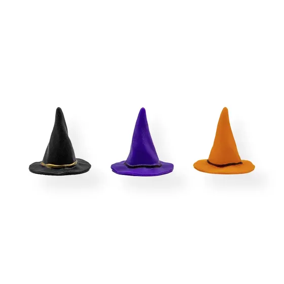 Aplique Chapeu De Bruxa Halloween 38Mm Em Plastico Com 50 Pecas