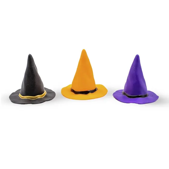 Aplique Chapeu De Bruxa Halloween 63Mm Em Plastico Com 20 Pecas