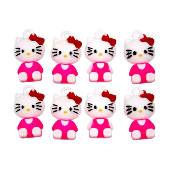 Pingente Hello Kitty 25Mm Emborrachado Com 100 Pecas