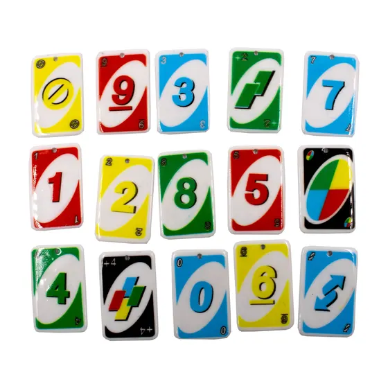 Pingente Jogo De Cartas Uno 25X34Mm Em Acrilico Com 50 Pecas