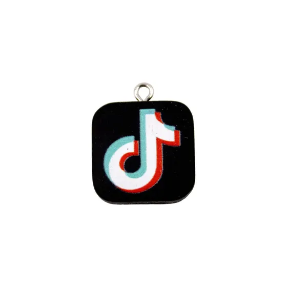 Pingente Tiktok 20Mm Em Resina Com 100 Pecas