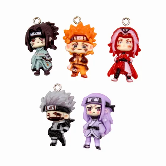 Pingente Personagens Naruto 25Mm Em Resina Com 50 Pecas