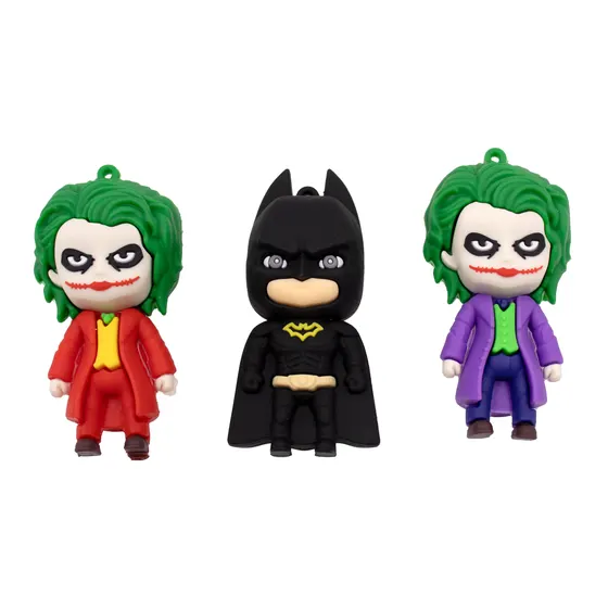 Pingentes Batman E Coringa 65Mm Emborrachado Com 12 Pecas