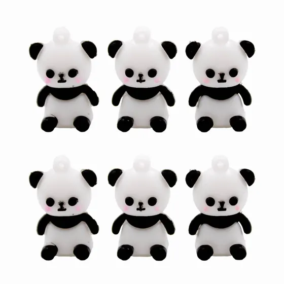 Pingente Panda 25Mm Emborrachado Com 100 Unidades