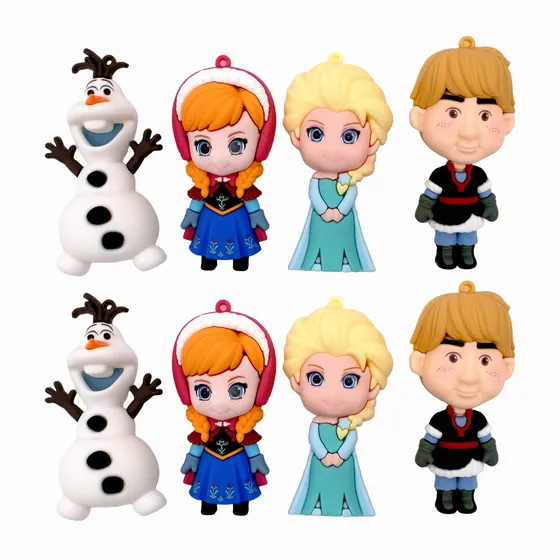 Pingente Personagens Frozen 65Mm Emborrachado Com 12 Pecas