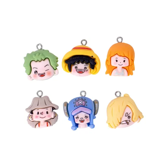 Pingente Personagens One Piece Em Resina 25Mm Com 50 Pecas