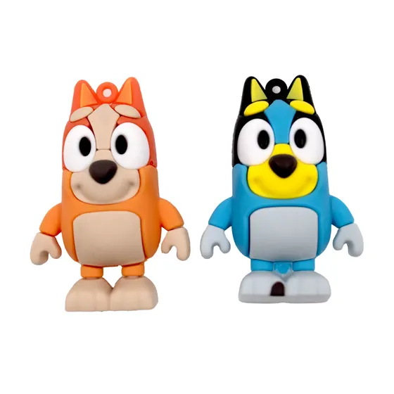 Pingente Bluey 65Mm Emborrachado Com 12 Pecas