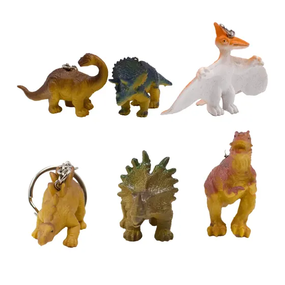 Pingente Dinossauros Emborrachado Com 12 Pecas
