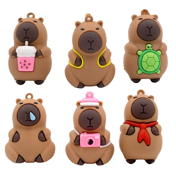 Pingente Capivara Expressoes 55Mm Emborrachado Com 12 Pecas