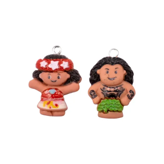 Pingente Moana E Maui 25Mm Em Resina Com 50 Pecas
