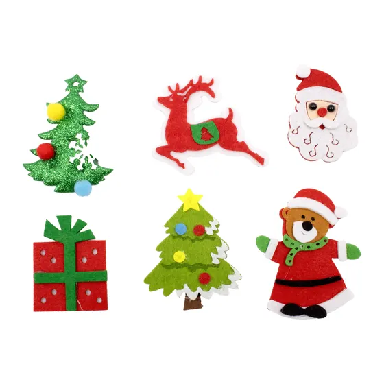 Aplique De Natal Diversos Em Poliester Com 60 Pecas