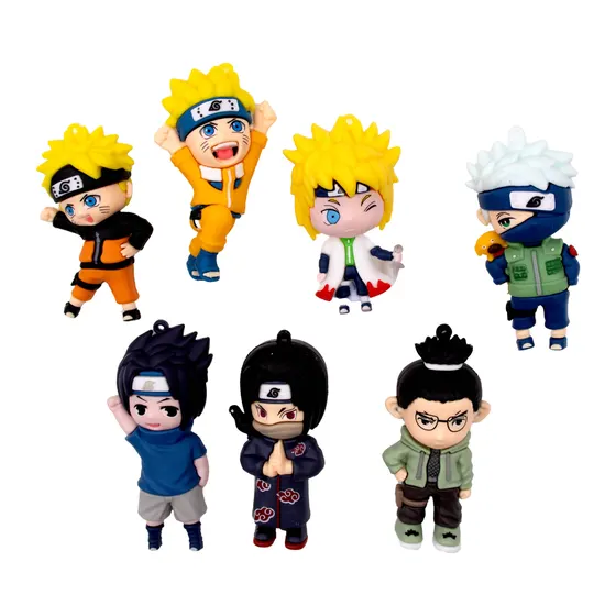 Pingentes Naruto 80Mm Emborrachado Com 14 Pecas