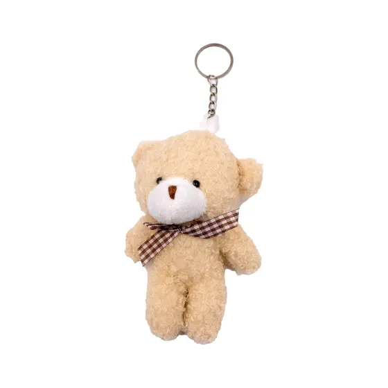 Chaveiro Urso De Pelucia Felpudo Com Laco 11Cm Com 20 Pecas