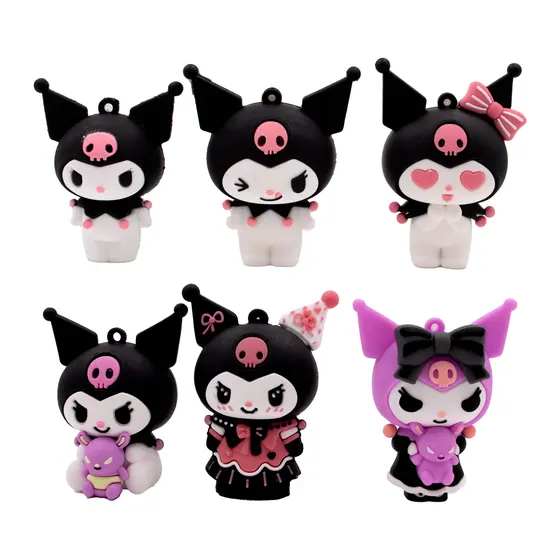 Pingente Kuromi 50Mm Emborrachado Com 12 Pecas