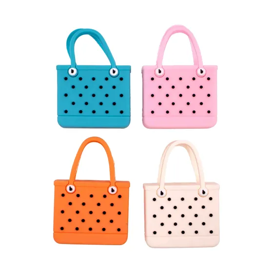 Pingente Bolsa De Praia 2.5X4Cm Emborrachado Com 10 Pecas