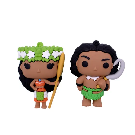 Pingente Funko Pop Moana E Maui 60Mm Emborrachado Com 12 Pecas