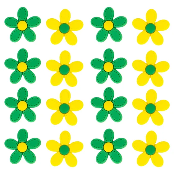 Aplique Flor Margarida 25Mm Em Emborrachado Com 50 Pecas