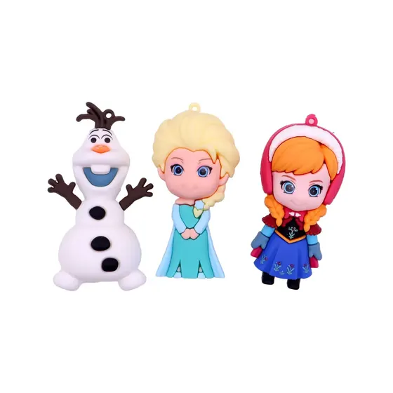 Pingente Frozen 65Mm Emborrachado Com 12 Pecas