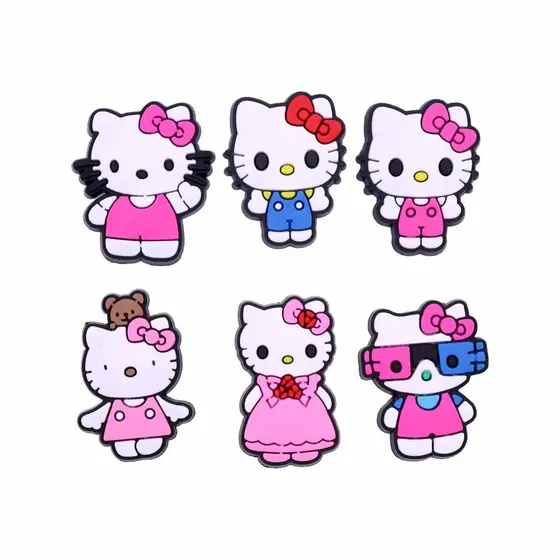 Aplique Hello Kitty 30Mm Emborrachado Com 50 Pecas