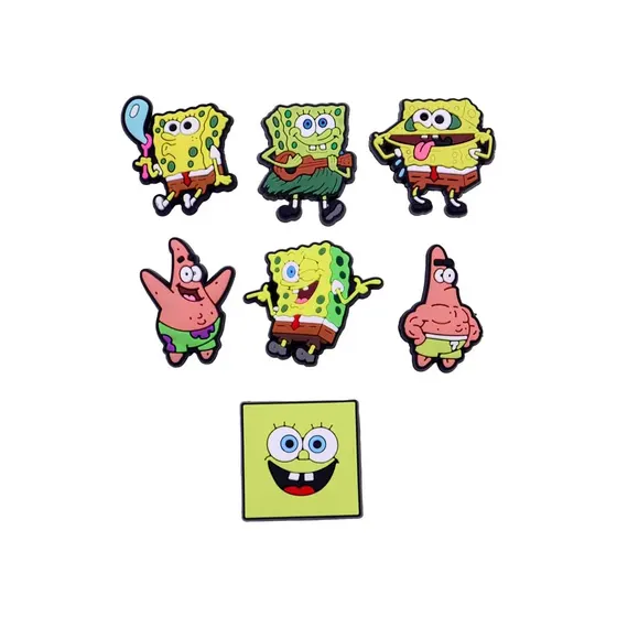 Aplique Bob Esponja E Patrick 25Mm Emborrachado Com 50 Pecas