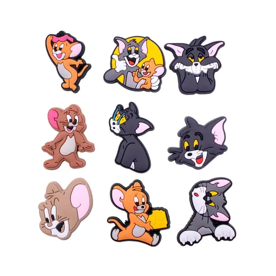Aplique Tom E Jerry 25Mm Emborrachado Com 50 Pecas