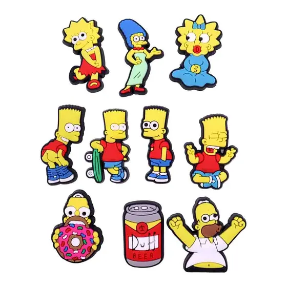 Aplique Os Simpsons 30Mm Emborrachado Com 50 Pecas