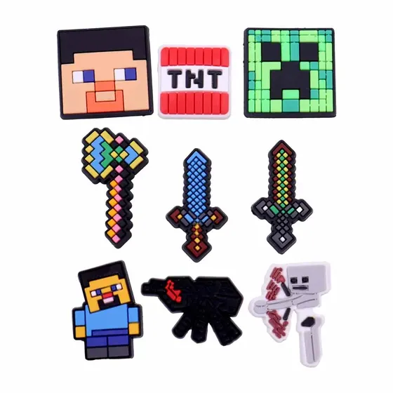 Aplique Minecraft 30Mm Emborrachado Com 50 Pecas