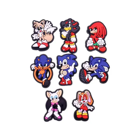 Aplique Turma Do Sonic 30Mm Emborrachado Com 50 Pecas