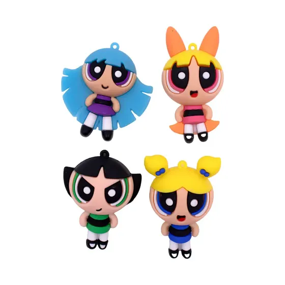 Pingente As Meninas Super Poderosas 70Mm Emborrachado Com 12 Pecas