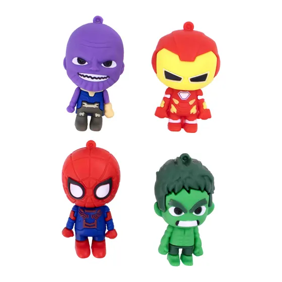 Pingente Herois Marvel Emborrachado Com 12 Pecas