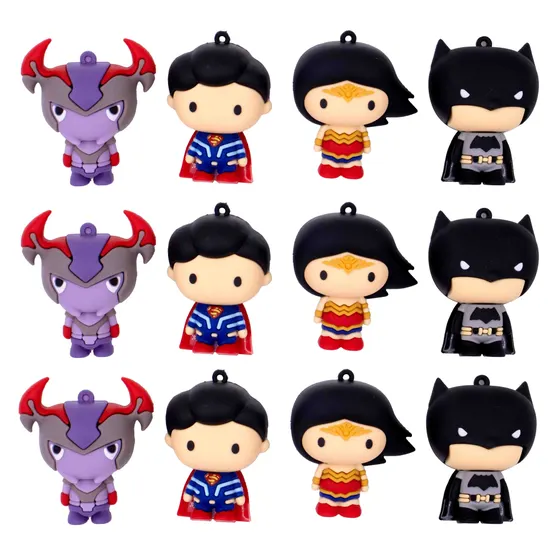 Pingente Super Herois 55Mm Emborrachado Com 12 Pecas
