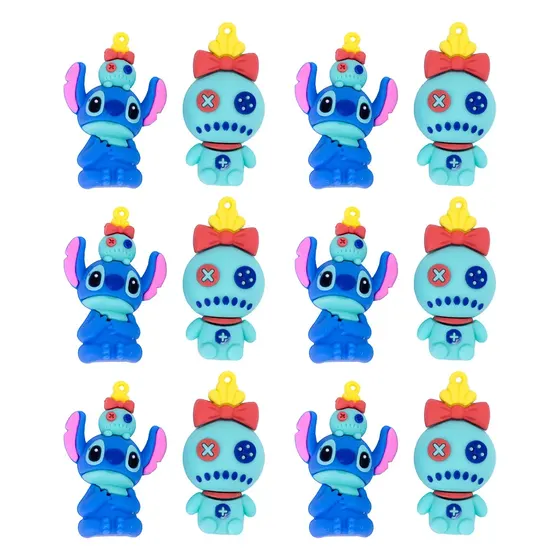 Pingente Stitch E Xepa Emborrachado Com 12 Pecas