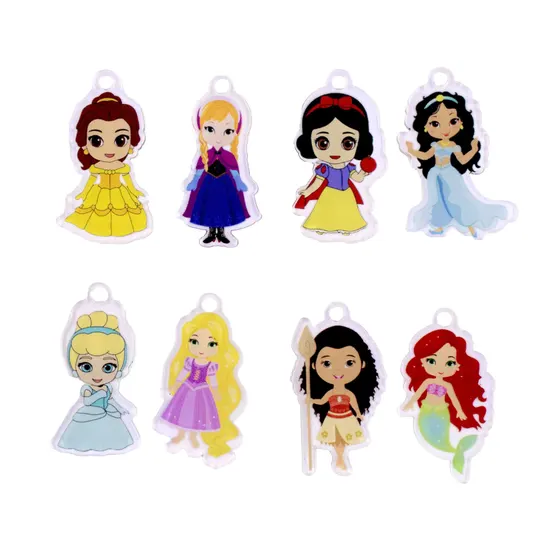 Aplique Princesas Disney 40Mm Em Acrilico Com 30 Pecas